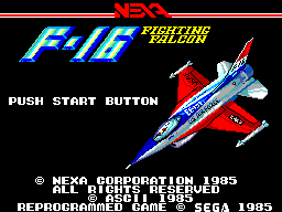 F-16 Fighting Falcon Title Screen